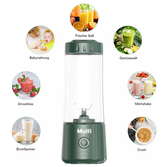 Mulli Tragbarer Mixer USB-C, Smoothie Maker