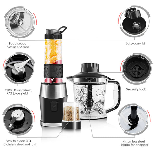 WAWORIO Smoothie Maker 700W, Multifunktion, 570ml