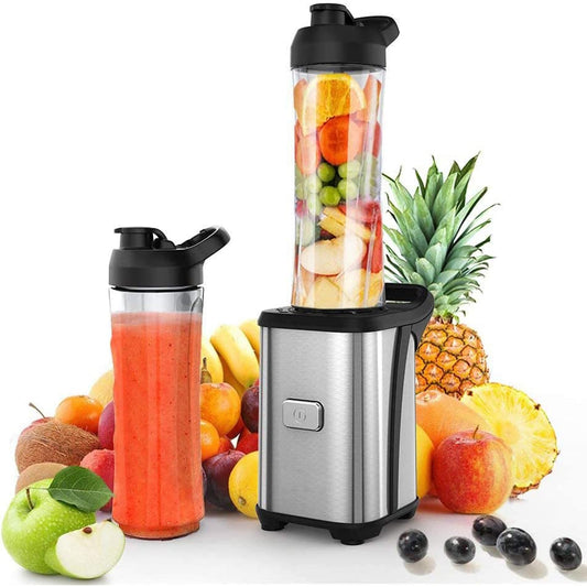 Enfmay Smoothie Maker 350W, 2x600ml, Silber